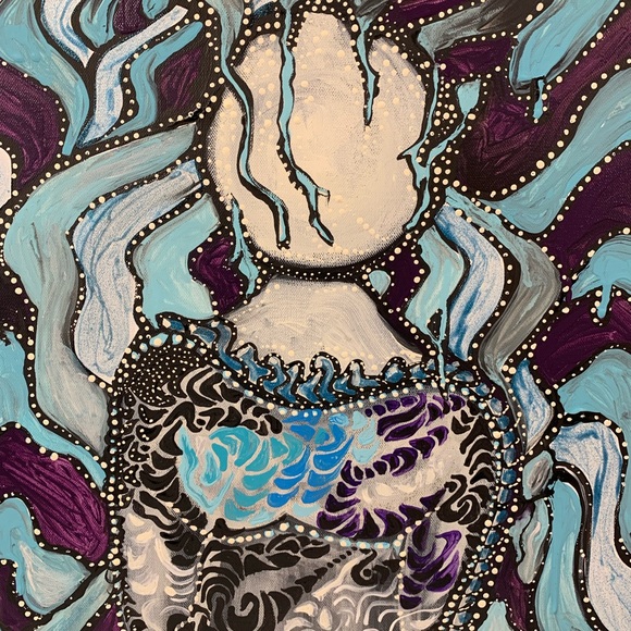 Night Goddess- 18 by 24 original painting acrylic on canvas - Picture 5 of 5